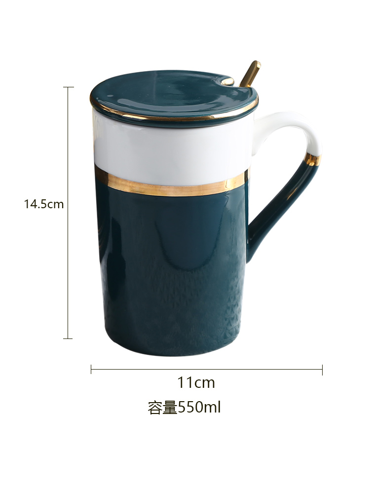 Creative move trend mark cup breakfast cup with cover ceramic coffee cup cup home holiday gifts