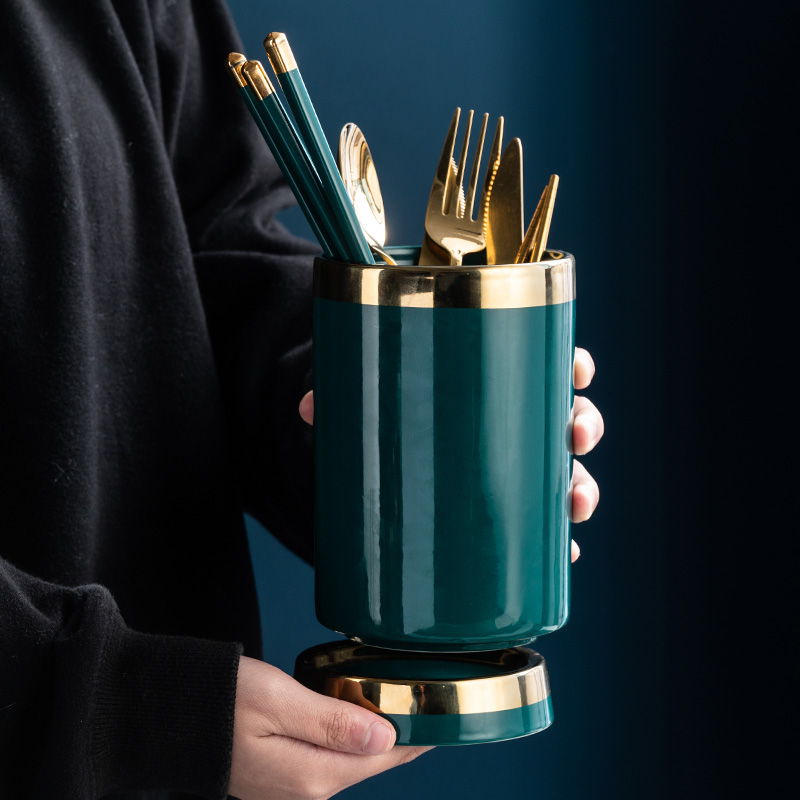 Northern wind ceramic tube kitchen basket household chopsticks chopsticks spoons to receive cage shelf chopsticks chopsticks barrels