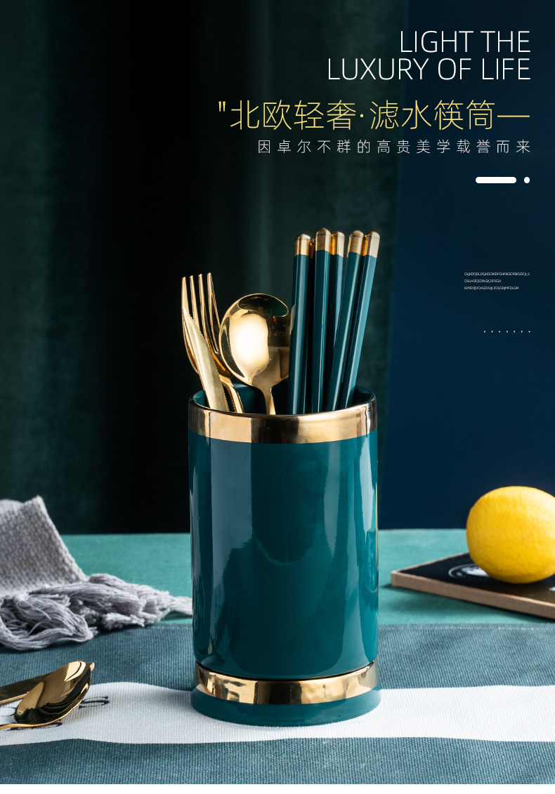 Northern wind ceramic tube kitchen basket household chopsticks chopsticks spoons to receive cage shelf chopsticks chopsticks barrels