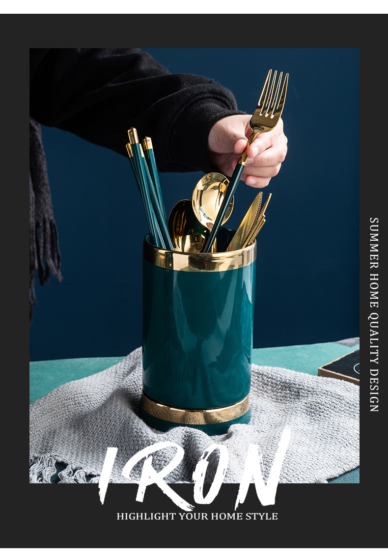 Northern wind ceramic tube kitchen basket household chopsticks chopsticks spoons to receive cage shelf chopsticks chopsticks barrels