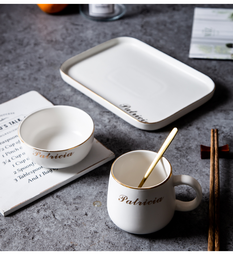 The Nordic ins one single home eat food tableware chopsticks sets job ceramic Japanese dishes simple dishes