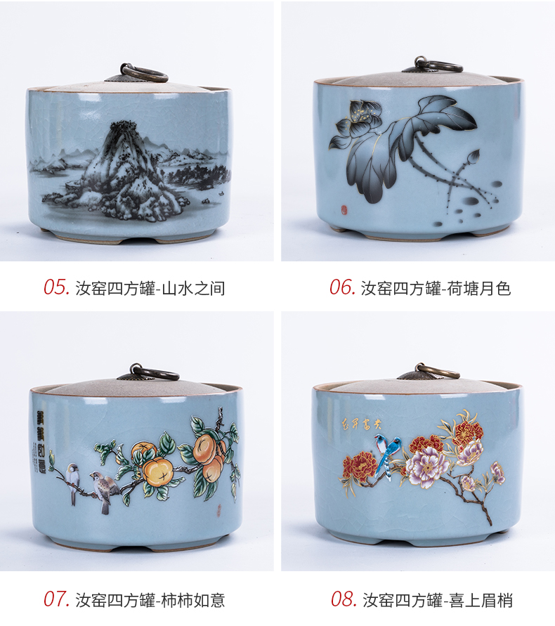 Caddy fixings ceramic seal tank gourd tea warehouse small medium to save storage tank with portable tea Caddy fixings tea sets