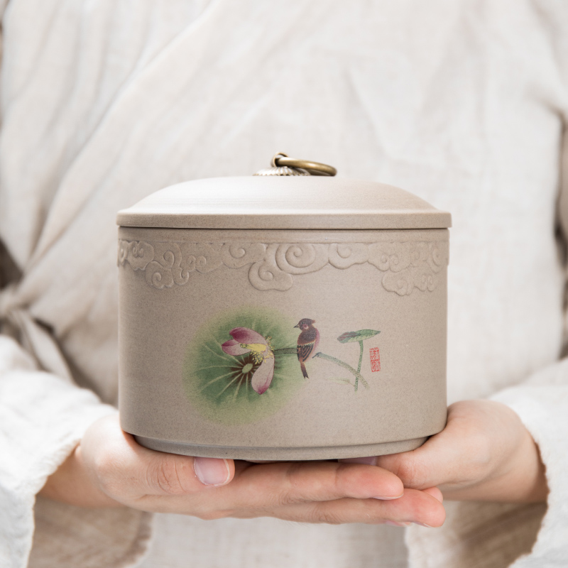 Caddy fixings ceramic seal tank large deposit tea storage tank with small portable tea Caddy fixings tea custom LOGO