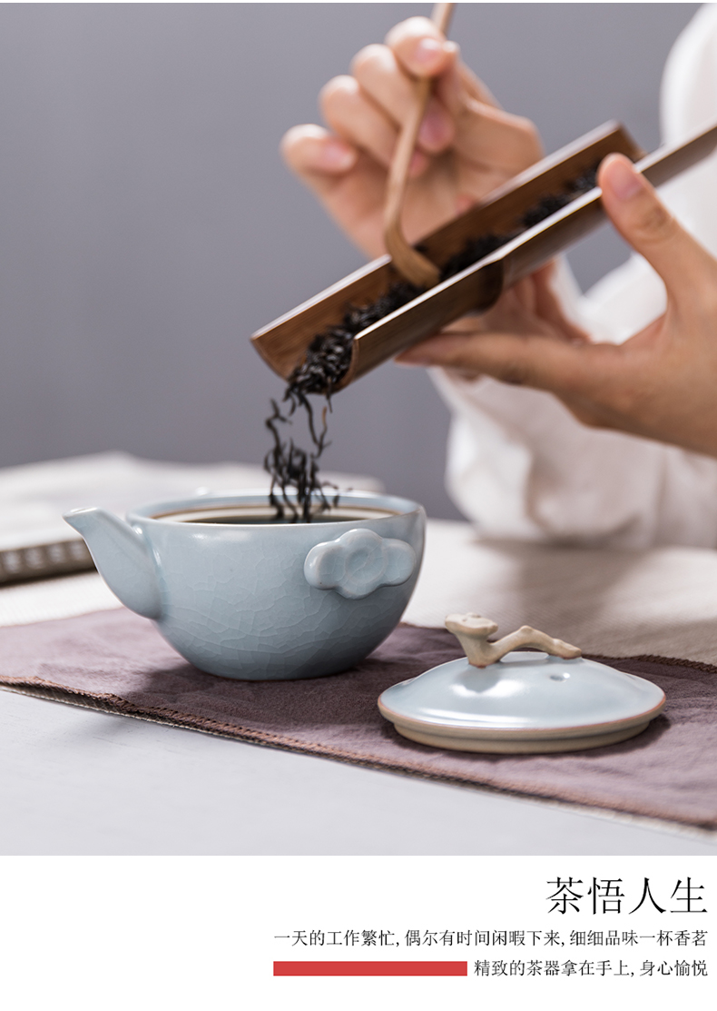 Crack cup travel a pot of two cups of tea set suit portable package ceramic kung fu tea set suit small household