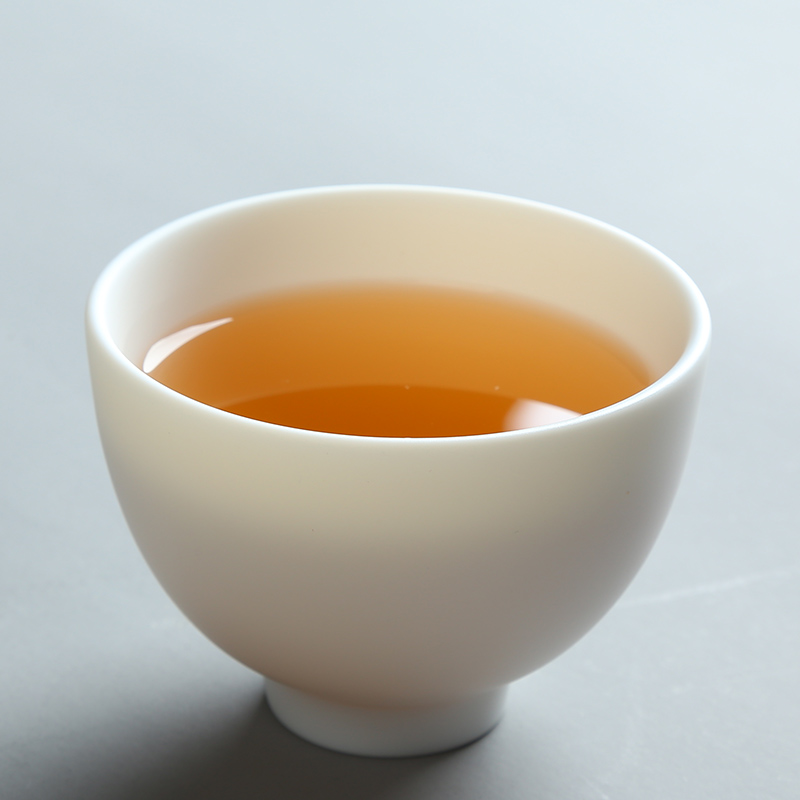 Dehua white porcelain biscuit firing without glaze 】 【 suet jade kung fu tea cups hat cup single ceramic tea cup master CPU