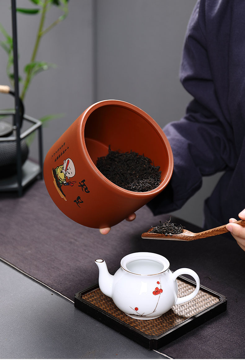 Treasure minister 's violet arenaceous caddy fixings large ceramic POTS of pu' er tea box sealed as cans and POTS