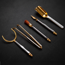 Tea ceremony 6 gentleman set kung fu tea set accessories 6 gentleman book Tea tools brass tea clip tea spoon tea pen
