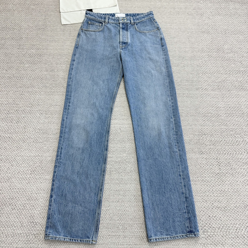 「Mostvevy」2026Ss Retro Straight-Leg Jeans for Women, Blue, Slimming, Leg-Lengthening, Versatile Long Pants, Cotton Material