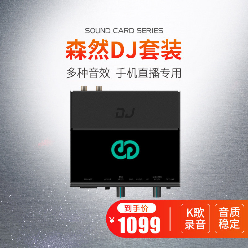 Senran DJ mic sound card suit flat live device full set of singing bar K song Express hand microphone