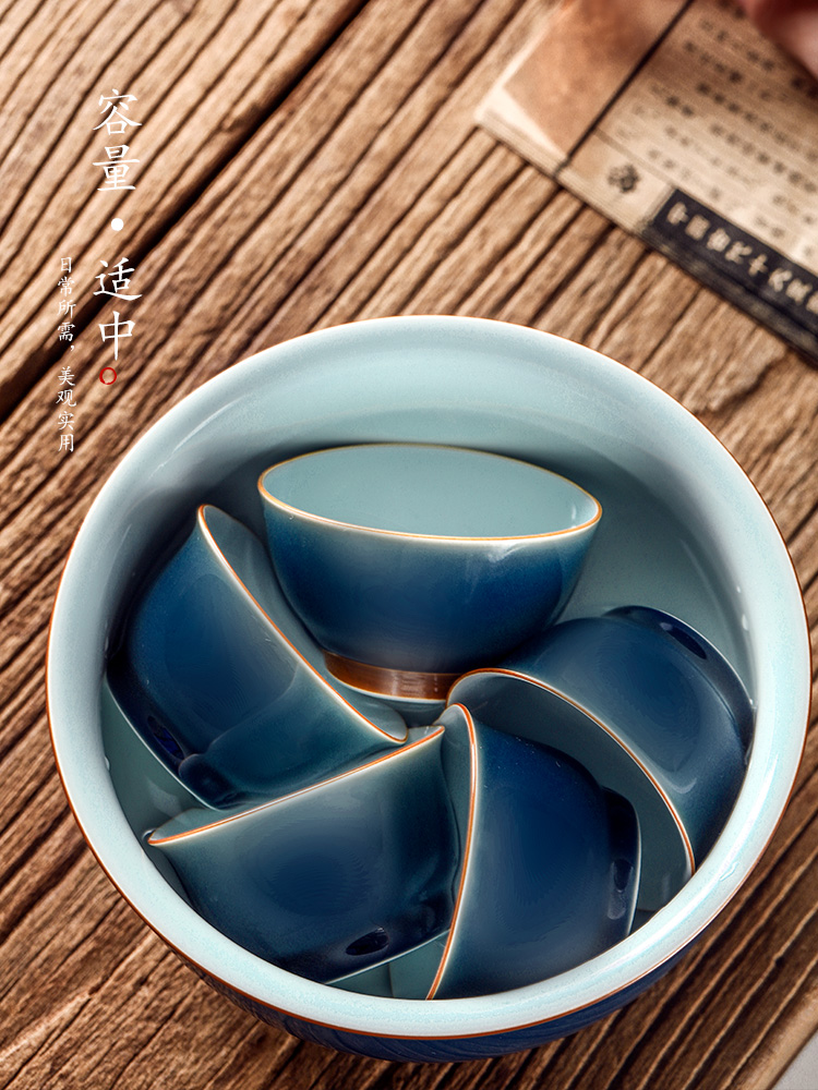 Jingdezhen washed a large water jar of pure manual ji green home tea machine fittings glaze tea tea bucket of writing brush washer tea set