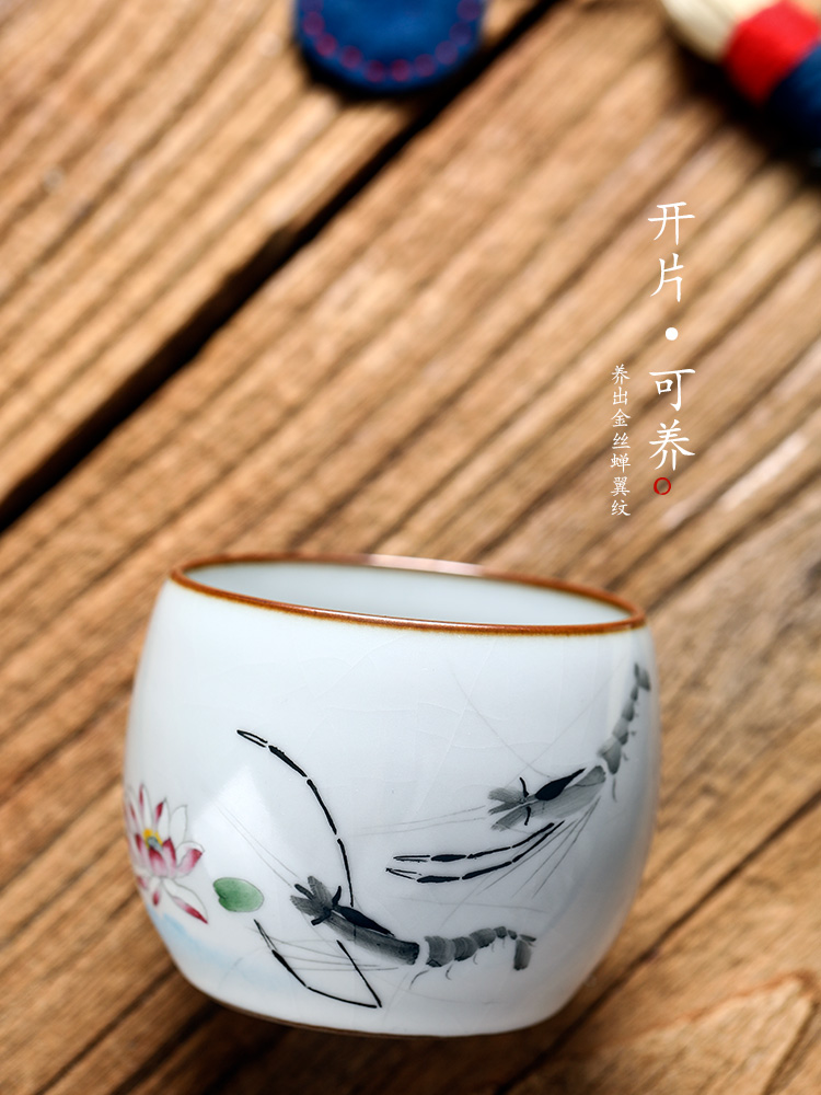 Master your up sample tea cup cup single cup pure manual jingdezhen ceramic tea set prawn hand - made kung fu large cups