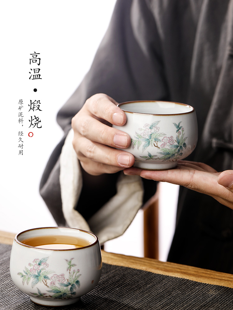 Pure manual master cup single CPU jingdezhen kung fu tea sample tea cup single hand - made the pear ceramic tea set size