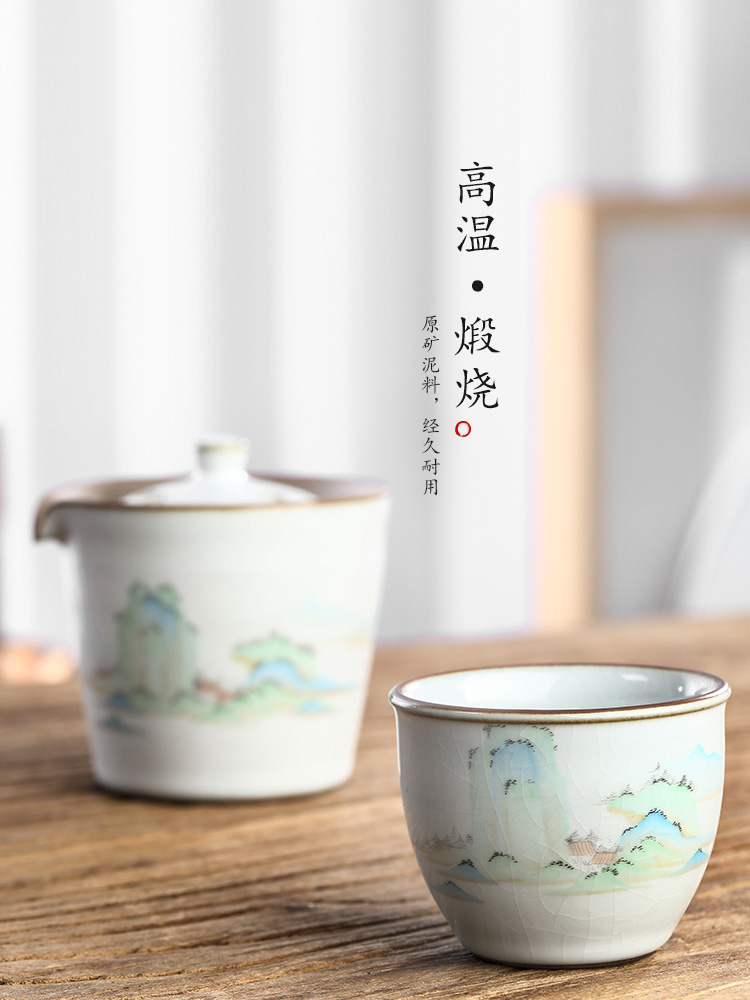 Jingdezhen your up CPU master cup of pure manual sample tea cup single CPU hand - made ceramic kung fu tea set a single landscapes