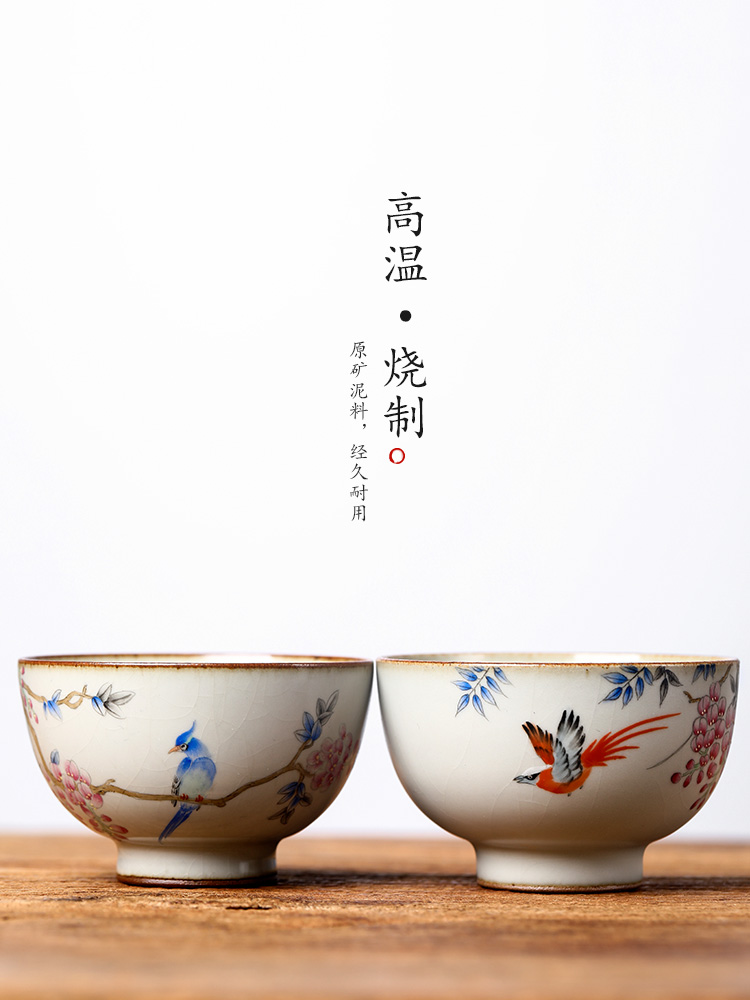 Jingdezhen hand - made master cup checking ceramic cups sample tea cup your up painting of flowers and high - end household utensils for cup