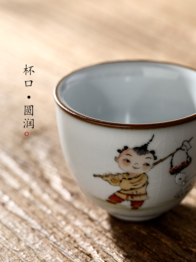 Pure manual your up CPU master cup of jingdezhen kung fu tea set sample tea cup single CPU hand - made tong qu ceramic bowl