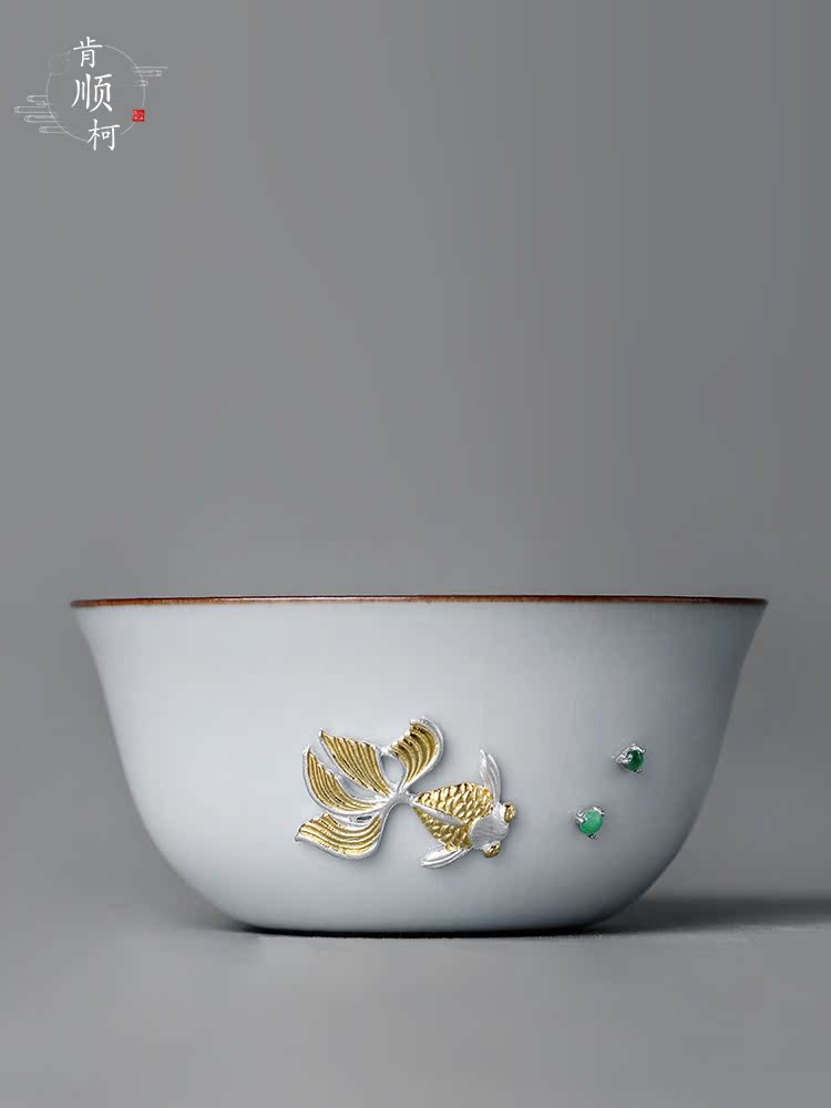 Pure manual ru up market metrix who cup single CPU jingdezhen kung fu tea cups curium cup open the slice single sample tea cup ceramic cup