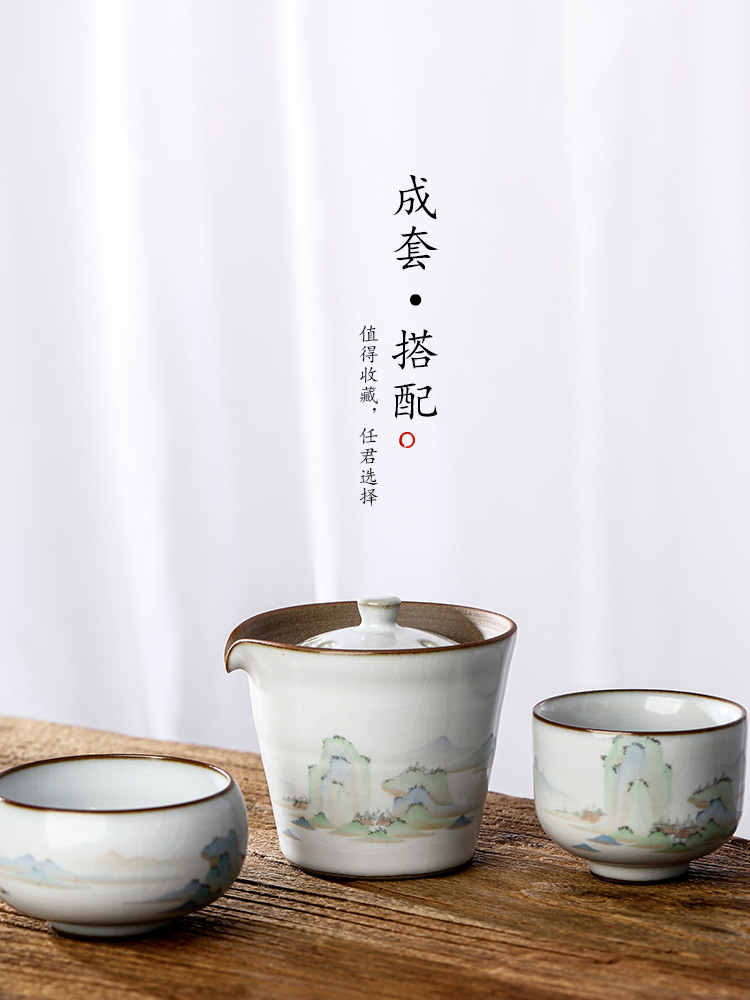 Jingdezhen pure manual your up master kung fu tea cup sample tea cup single CPU hand - made ceramic cup single CPU landscapes