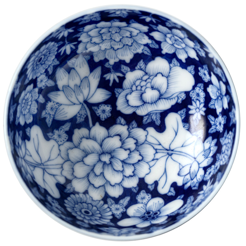 Jingdezhen ceramic tea set hand - made porcelain masters cup pure manual sample tea cup single CPU ji blue flower is kung fu tea cups