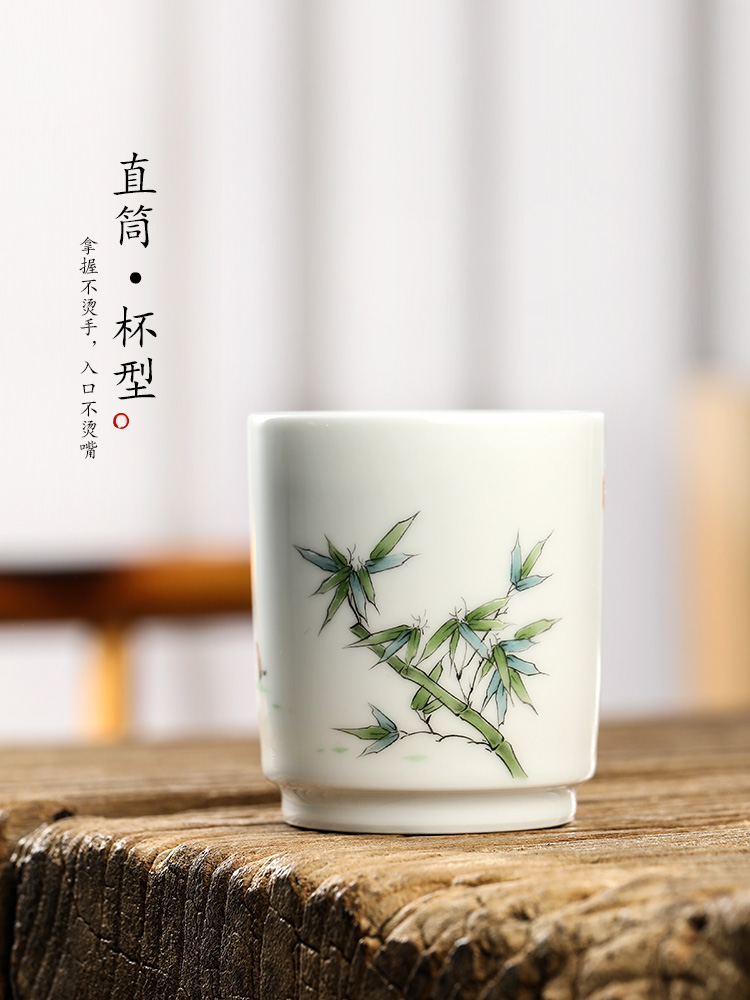 White porcelain hand - made kung fu tea masters cup single CPU jingdezhen pure manual by patterns sample tea cup and cup only