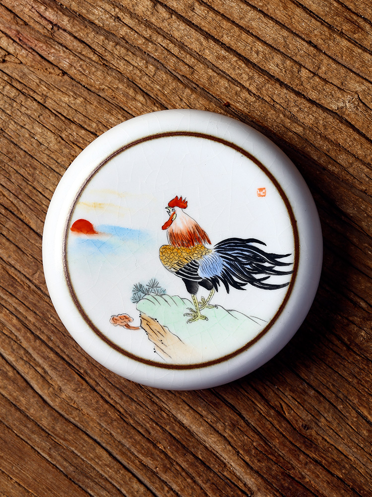 Jingdezhen cover set your up hand - made big chicken cover bracket kung fu tea purple lid coasters use tea accessories