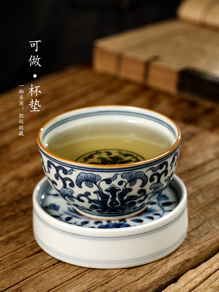 Jingdezhen pure manual yuan green cover buy blue cover a ceramic kung fu tea set with parts teapot cup mat hand - made mandarin duck