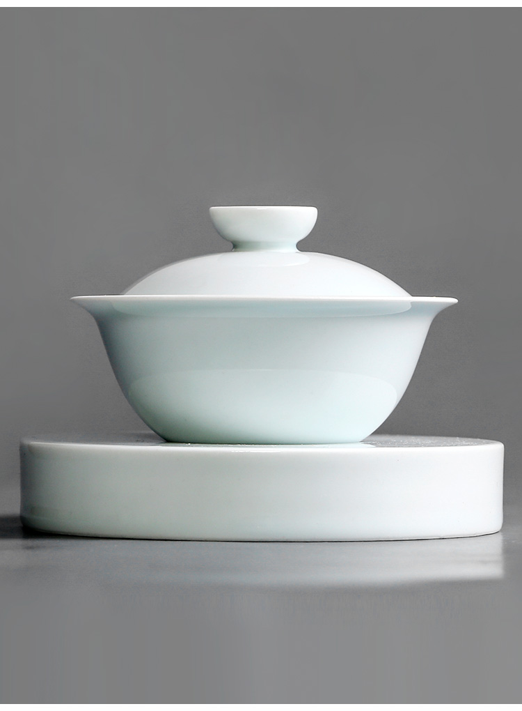 Jingdezhen three tureen ceramic cups kung fu bowl is only a single hot large checking tea tea set