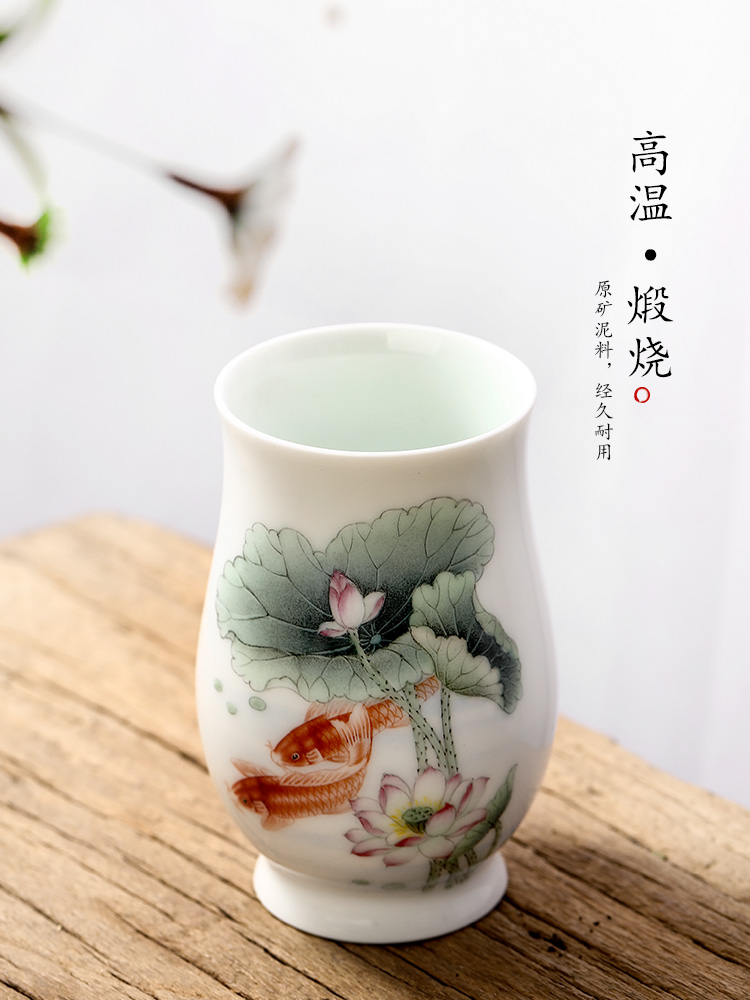 Jingdezhen porcelain hand - made kung fu master cup sample tea cup single cup of pure manual ceramic tea set single cups of tea light