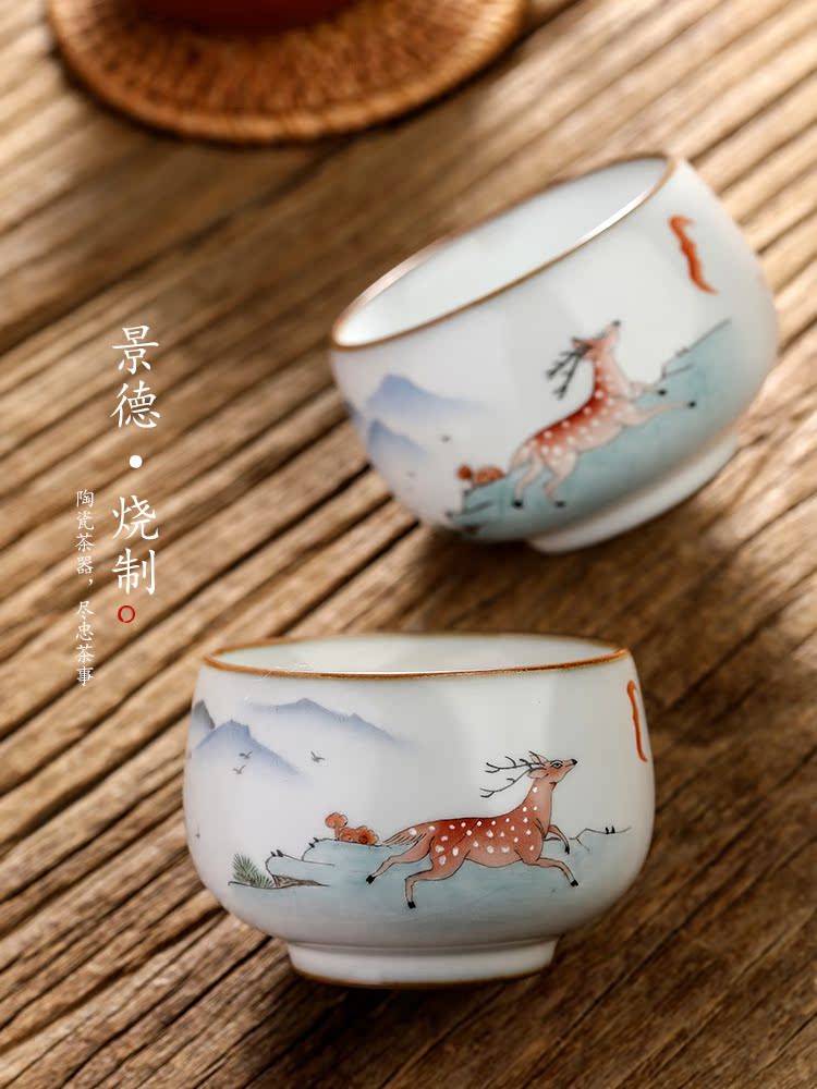 Jingdezhen pure manual your up kung fu tea master cup single CPU hand - made ferro, sample tea cup single ceramic cups