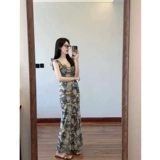 Летнее приталенное платье, приталенная длинная юбка, изысканный стиль, французский стиль