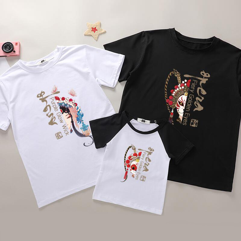 Different baby pro's dress 2022 new wave summer clothes family of three mother-son foreign-sent T-shirt net red mother woman