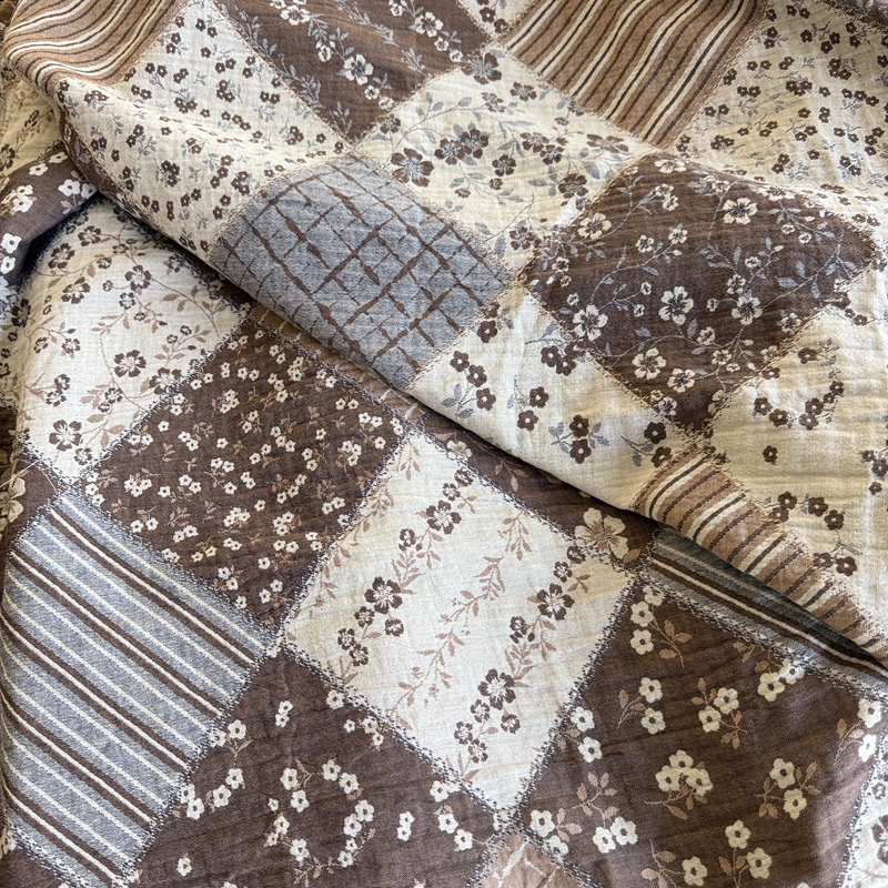 Muyan Retro Style High-Quality 100% Cotton Yarn-Dyed Jacquard Double-Layer Yarn A-Grade Maternal and Infant Fabric Material