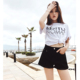 . Quần soóc nữ eo cao mỏng 2020 mùa hè Hàn Quốc phiên bản mỏng một từ lỏng rộng chân tóc yblack quần nóng