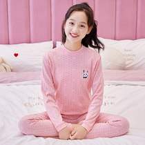 Hengyuan Xianggirl autumn sweater suit female cotton middle school students 12 - 15 years old warm underwear girl all
