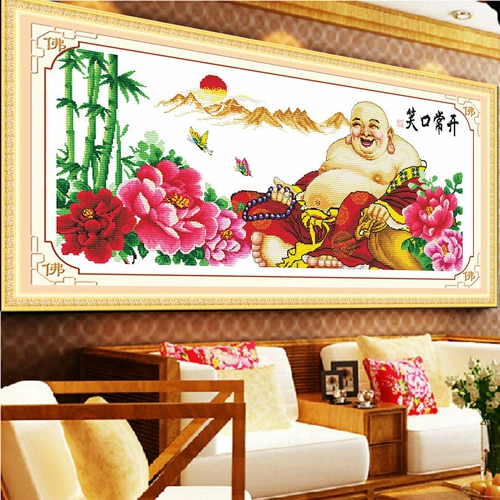 Xiaokou часто открывает сан Maitreya Buddha самого ручной вышивки ручной вышивкой