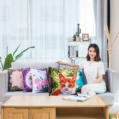 Мультяшная милая подушка, наволочка для влюбленных, «сделай сам», коллекция 2021, с вышивкой