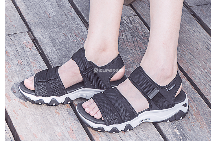 Siêu làm Skechers Skechers dép thể thao nữ panda giày bãi biển siêu nhẹ tăng 88888160 dép sandal nữ