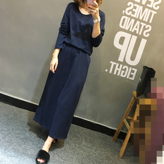 2017 mùa thu và mùa đông mới ăn mặc Châu Âu và Hoa Kỳ gió đường phố bắn dài tay áo và váy váy lau váy chân váy