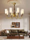 Retro American-Style All-Copper Living Room Chandelier, French-Style Vintage Bedroom Main Light, North American Walnut Wood Dining Room Lighting