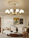 All-Copper French-Style Vintage Mid-Century Living Room Chandelier, Natural Wood Style Dining Room Lamp, High-End Bedroom American-Style Lighting