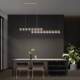All-Copper Light Luxury Crystal Dining Room Chandelier Modern Minimalist Long Strip Nordic Bar Office Lighting Fixtures