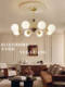 All-Copper American-Style Vintage Living Room Chandelier, French Mid-Century Style Walnut Magic Bean Lighting Fixtures for Bedroom, Study, and Dining Room