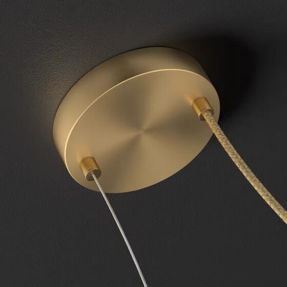 All-Copper Restaurant Bar Island Chandelier, Modern Minimalist Light Luxury Cream Style Pearl String Long Strip Creative Personality Lighting Fixture