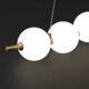 All-Copper Restaurant Bar Island Chandelier, Modern Minimalist Light Luxury Cream Style Pearl String Long Strip Creative Personality Lighting Fixture