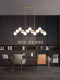 Nordic Light Luxury All-Copper Dining Room Chandelier Modern Minimalist Dining Table Lamp Designer Creative Bar Crystal Strip Lighting
