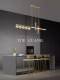 All-Copper Dining Room Chandelier, Light Luxury Lighting, Modern Minimalist Dining Table Island Lamp, Nordic Minimalist Long Crystal Lamp
