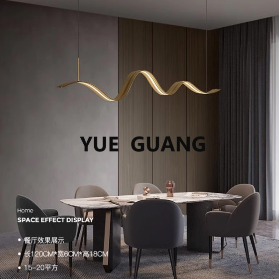 All-Copper Minimalist Restaurant Chandelier, Modern Simple Dining Table Lamp, Nordic Light Luxury Dining Room Lamp, Long Bar Counter Lamp 000D8D