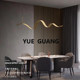 All-Copper Minimalist Restaurant Chandelier, Modern Simple Dining Table Lamp, Nordic Light Luxury Dining Room Lamp, Long Bar Counter Lamp 000D8D