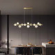 All-Copper Light Luxury Minimalist Modern Living Room Chandelier, High-End Creative Dining Room Bar Chandelier, Italian Minimalist Atmospheric Lighting Fixtures