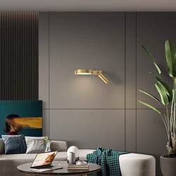 Light Luxury Wall Lamp, Modern and Simple, Designer Style for Living Room and Bedroom, All-Copper Creative Art Bedside Lamp