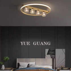 Crystal Bedroom Lamp, Light Luxury, All-Copper, Elegant, Modern, Minimalist, Creative, Post-Modern, Master Bedroom, Nordic Lighting, Ceiling Light